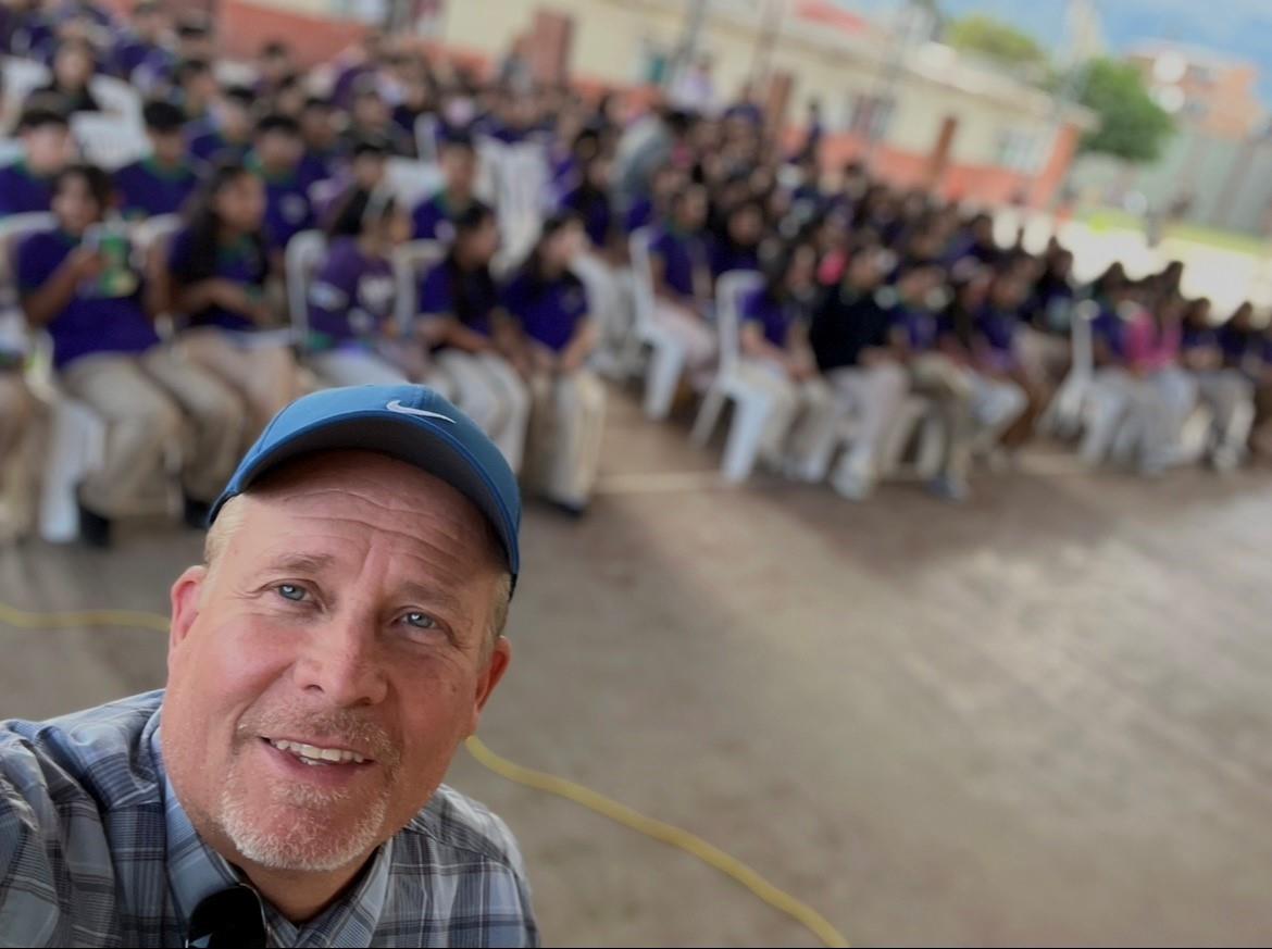 David sharing the platform with another preacher in Bolivia